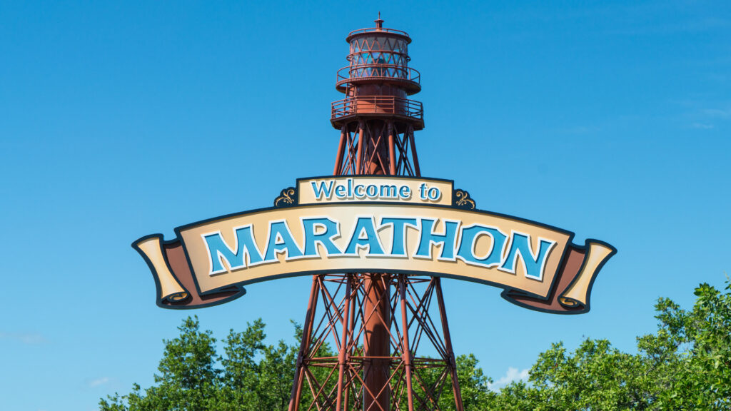 The Welcome to Marathon Florida sign