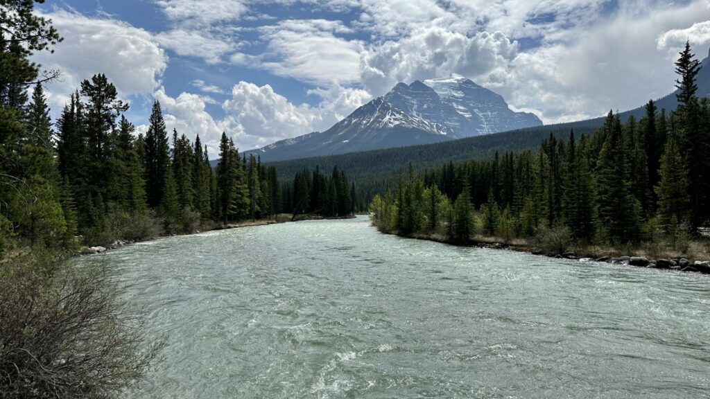 View of the bow river in Banff