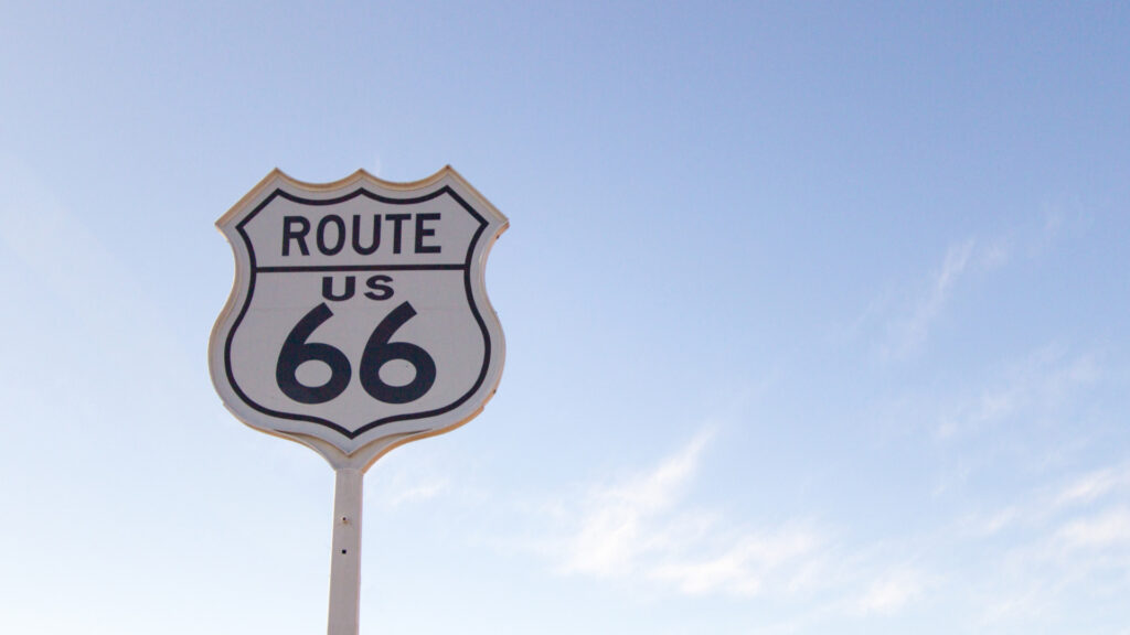 A US Route 66 sign