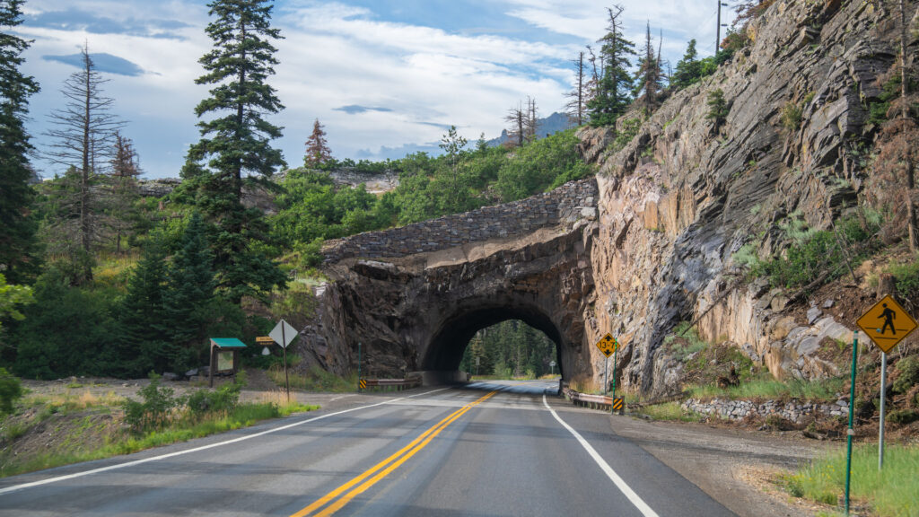 view of a tunnel on the million dollar highway