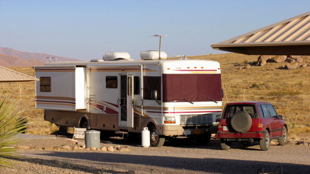 An RV with a vroom slide system