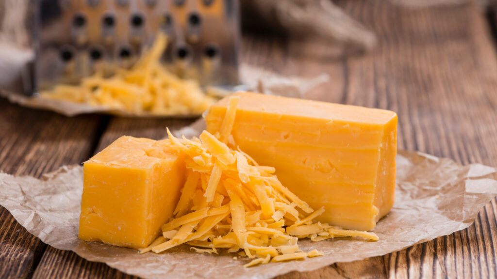 Close up of Canadian cheddar