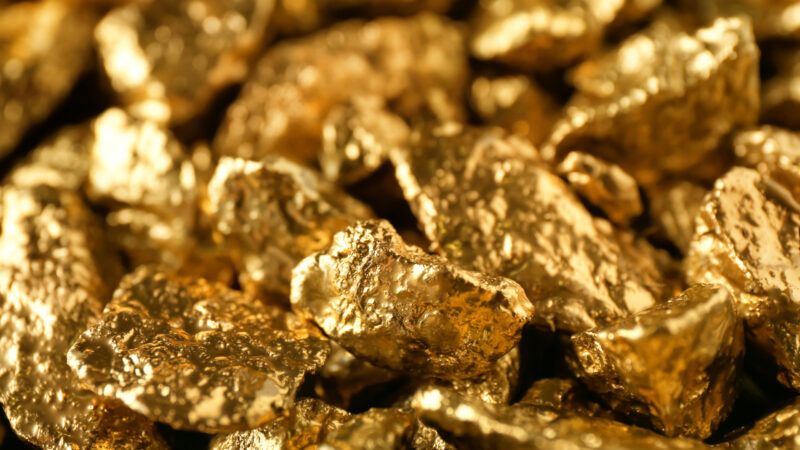 Close up of gold found from an Arizona gold mine