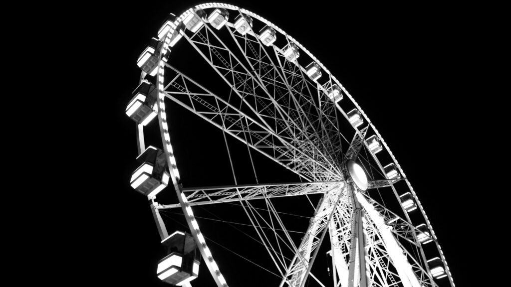 Close up of a Ferris wheel