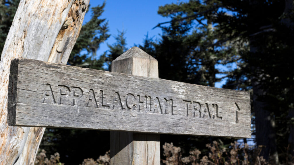 Close up of the Appalachian trail sign