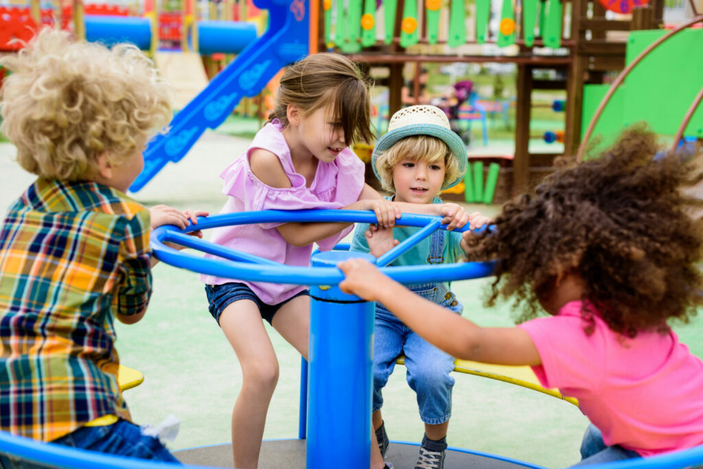 Group of children playing at Cedar Beach Park