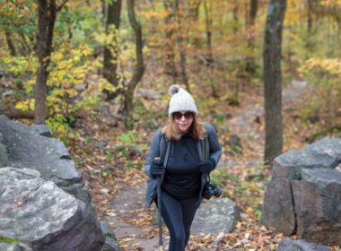 Woman hiking in Laurel Hill State Park
