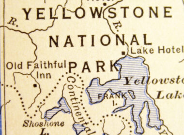 A map of Yellowstone National Park