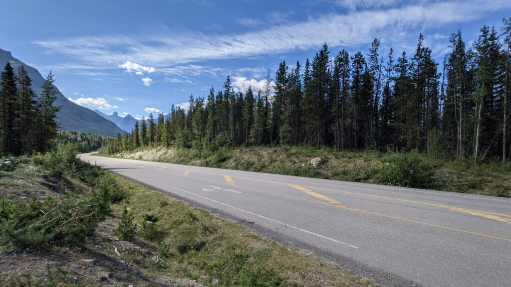 View of the Icefields Parkway in Jasper National Park