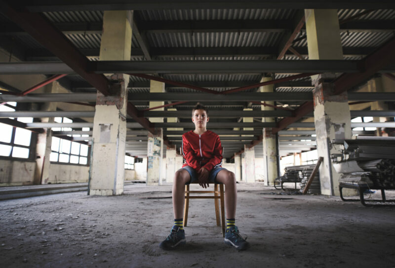Teen exploring abandoned building in Colorado