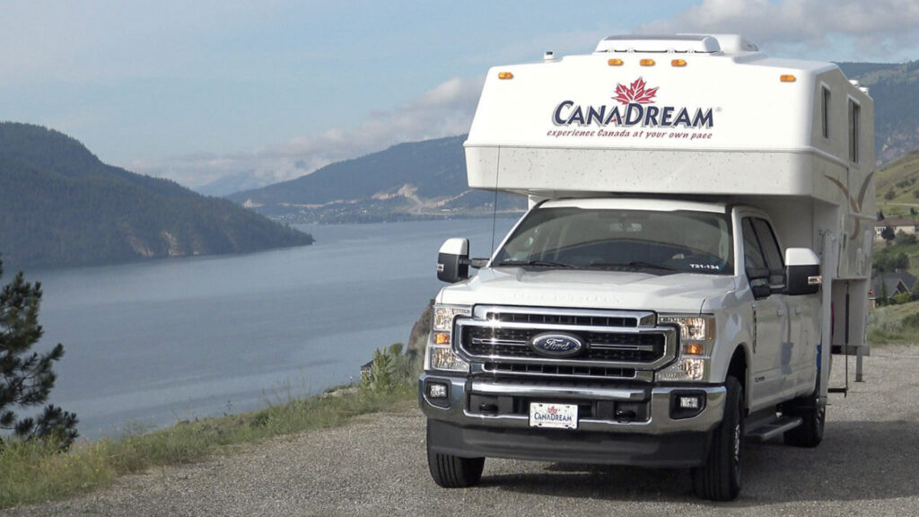 A CanaDream RV pulled over in Jasper National Park