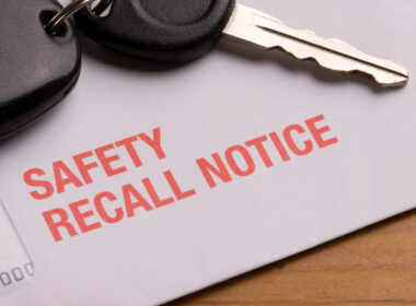 Close up of a safety recall letter