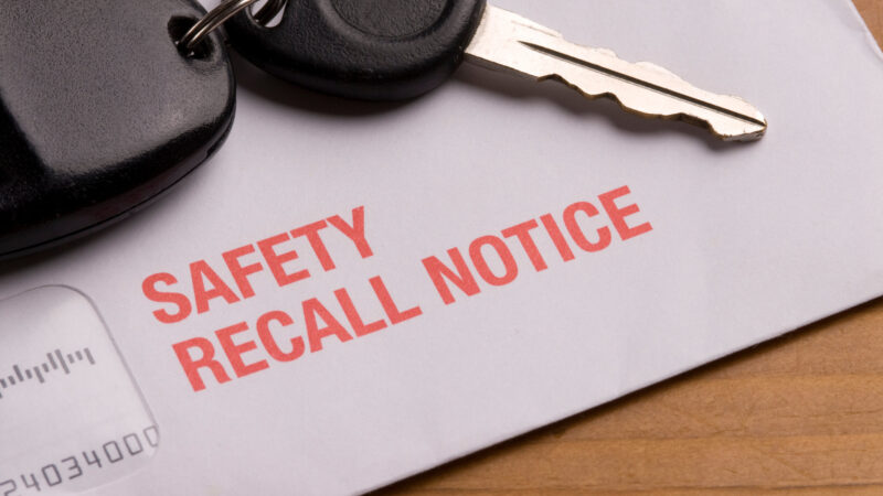 Close up of a safety recall letter