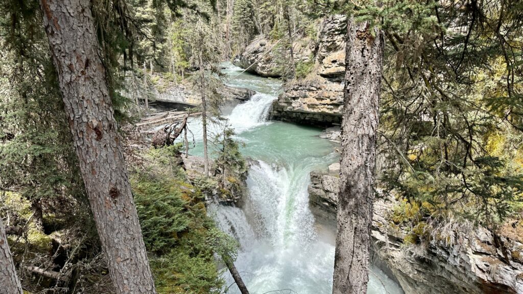 A river at Johnston Canyon hike in Banff National Park