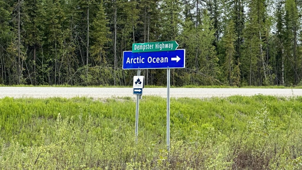 A sign pointing to Dempster Highway