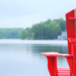 Close up of a red chair in one of Canada's national parks.