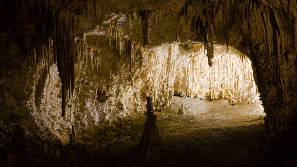 View of a cave inside Carlsbad Caverns National Park.