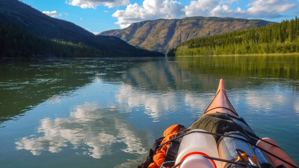 A kayak on the Yukon River by Eagle, Alaska. 