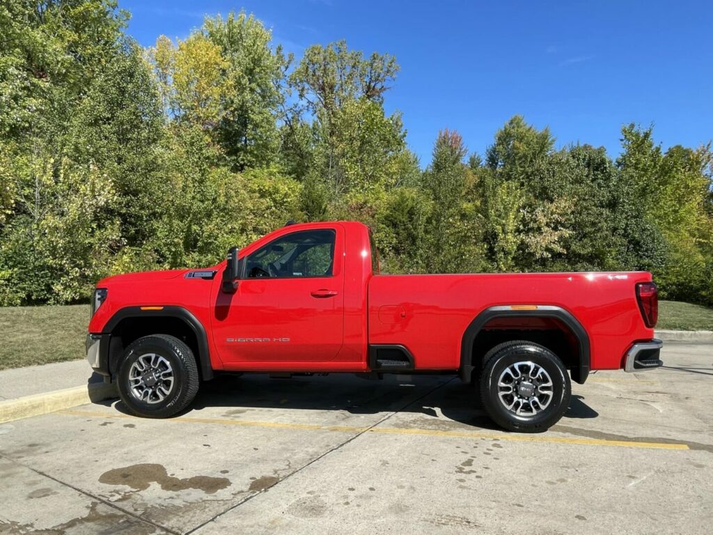 A new truck purchased after the owners truck was damaged at the mechanics. 