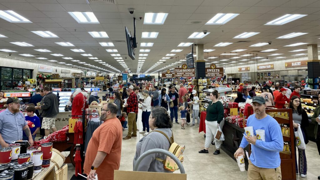 Customers inside a buc-ees gas station.
