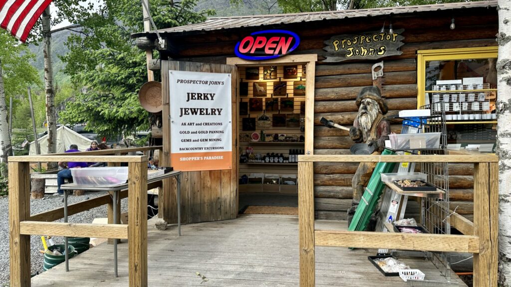 View of Prospector John's Tours store.