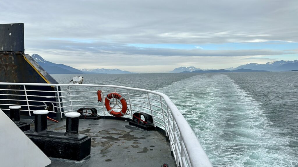 View from a ferry on the Alaska Marine Highway.