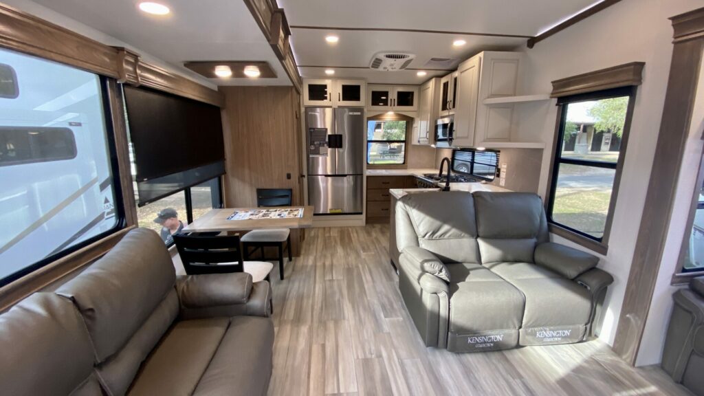 Interior shot of an Alliance RV, one of the best travel trailer brands