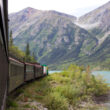 View out the window of the whitepass Yukon railcar