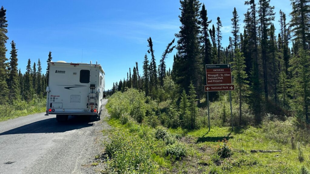 Entrance to Wrangell-St. Elias National Park & Preserve on the McCarthy road