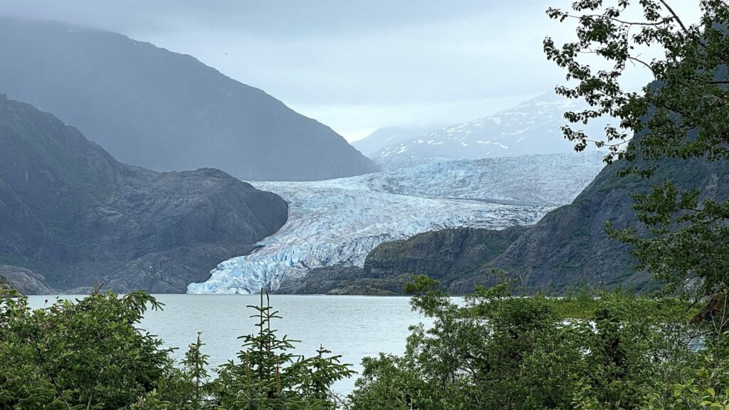Mendenhall Glacier in Juneau, this is one of the most popular glaciers in Alaska. 