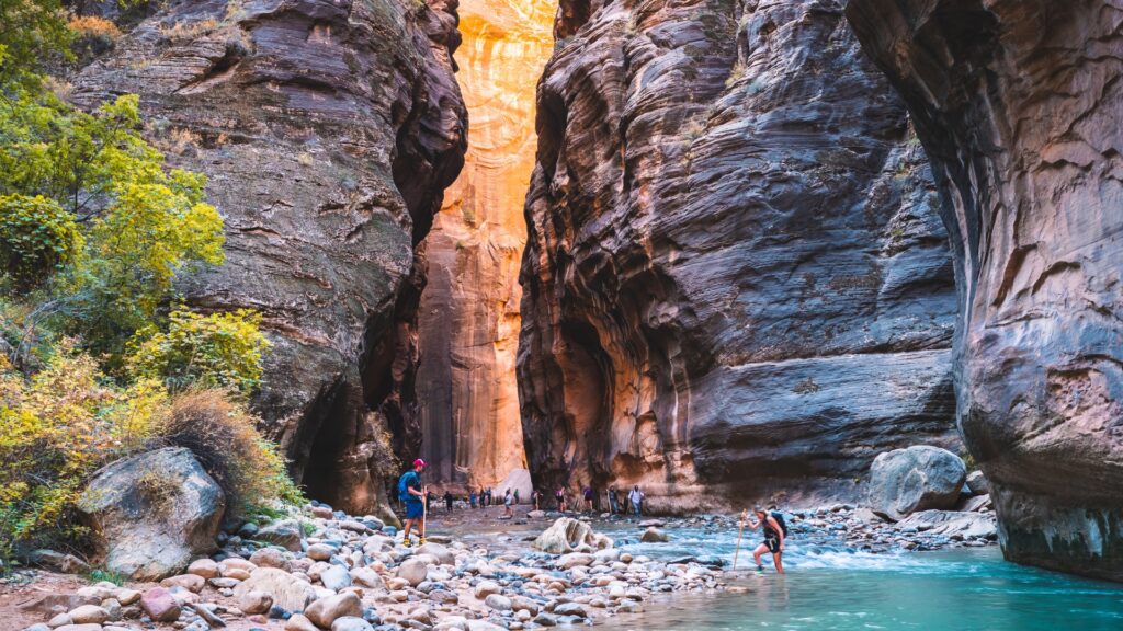 view of the narrows hike in zion national park