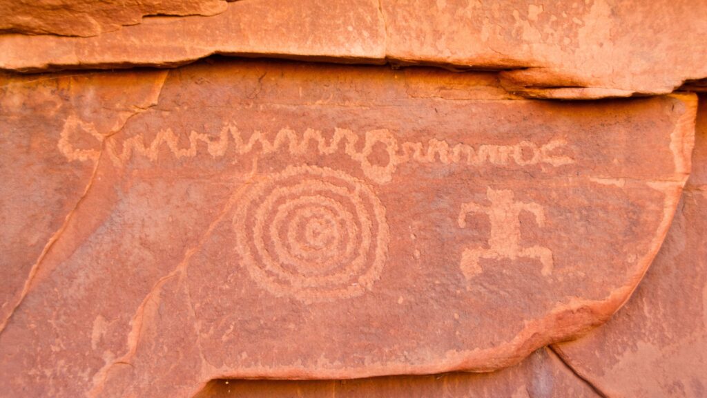Petroglyphs found in Zion National Park.