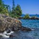 Lake Superior with the rocky shoreline of the Isle Royale National Park