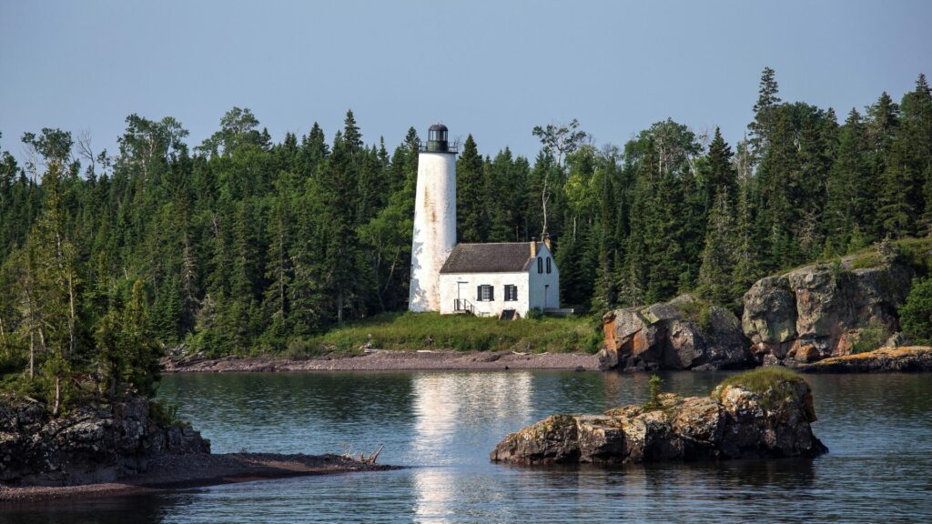 Rock Harbor Lighthouse in Isle Royale National Park.