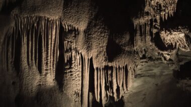 Stalactite rock formation in Mammoth Cave National Park.