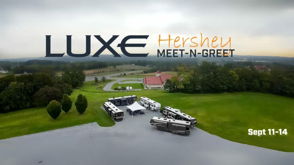 A marketing ad for a meet-n-greet with Luxe in Hershey happening from September 11th through the 14th. 