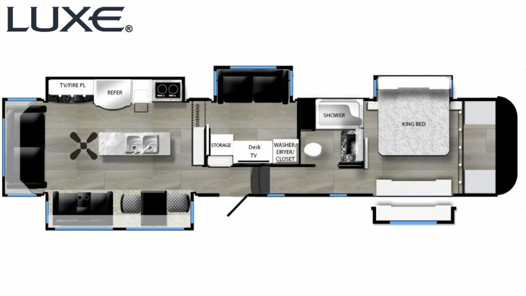 Luxe RV's Elite 42MD floorplan