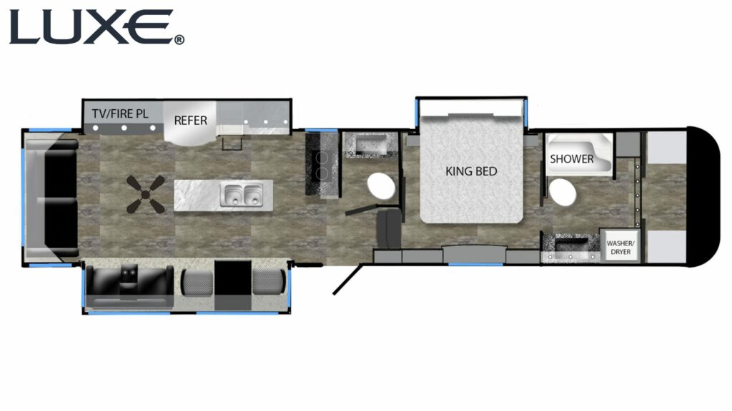 Luxe RV's Elite 39FB floorplan