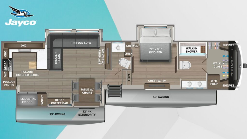 Jayco Pinnacle 38FBRK Floorplan