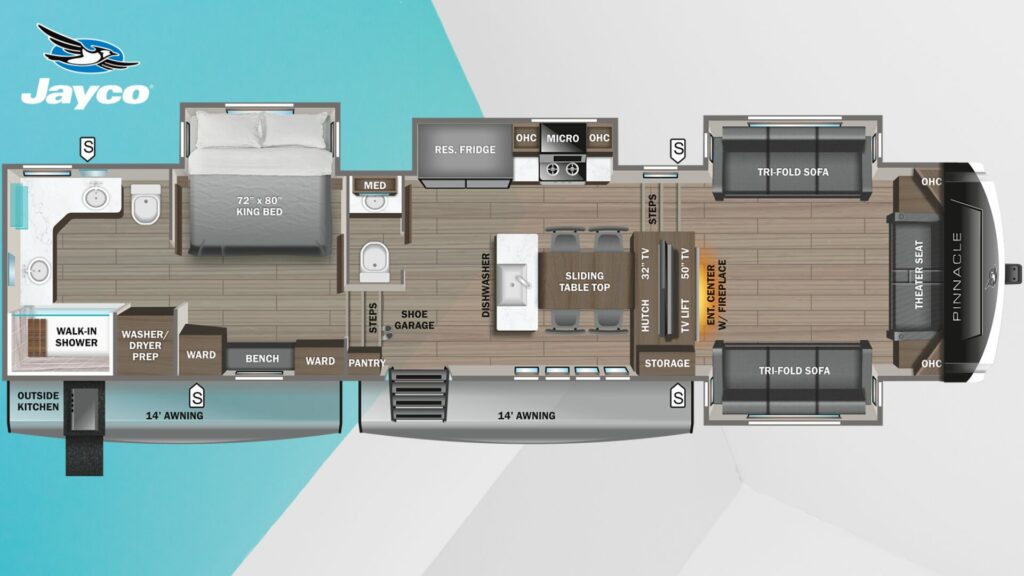 Jayco Pinnacle 38FLGS Floorplan