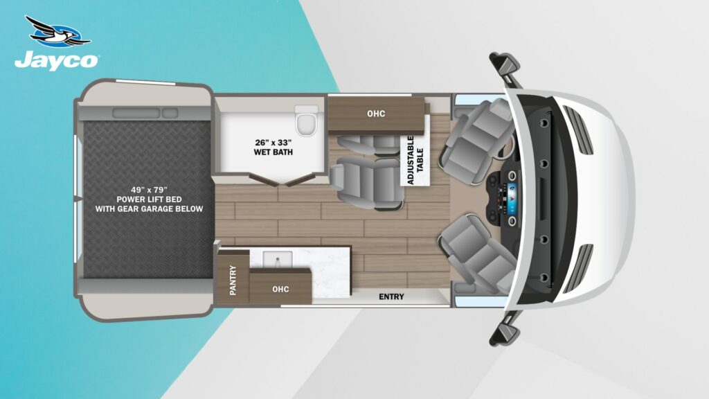 Floorplan of the Jayco Terrain Van