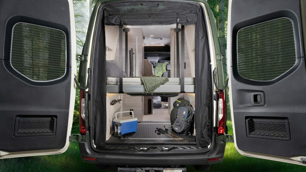 The drop down bed of the Jayco Terrain Van. 