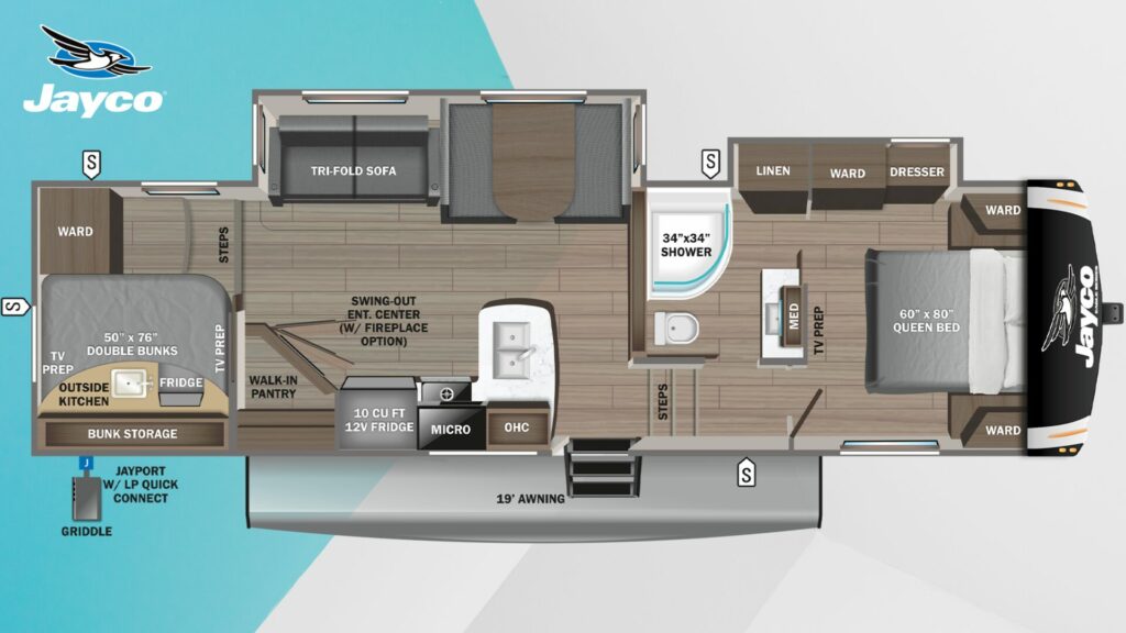 Jayco Eagle 29.5BHDS Floorplan