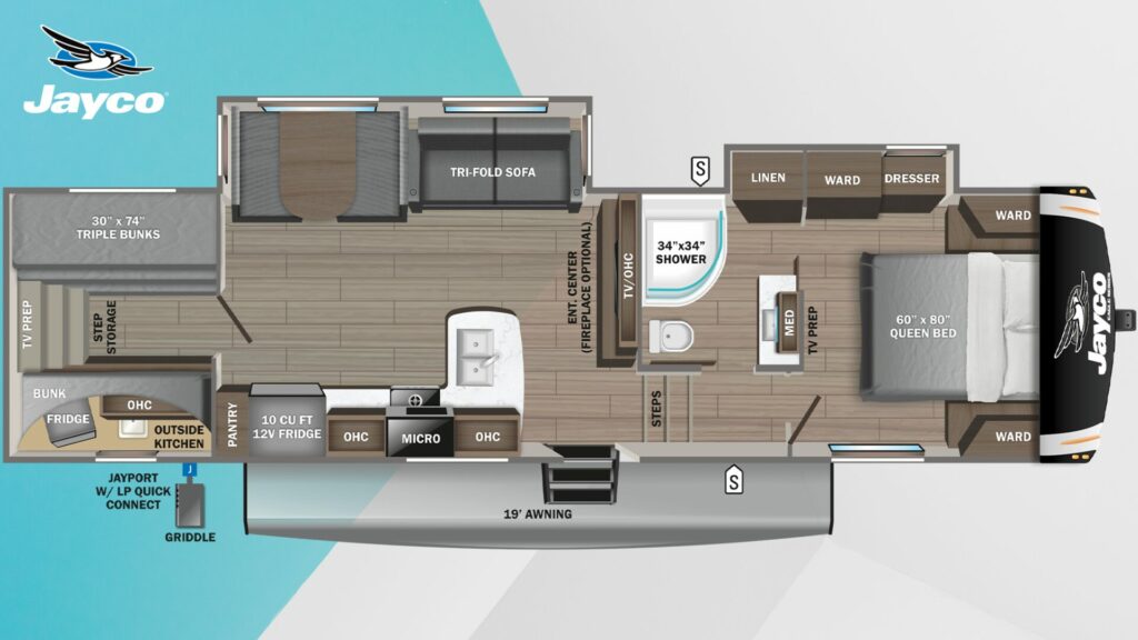 Jayco Eagle 29.5BHOK Floorplan