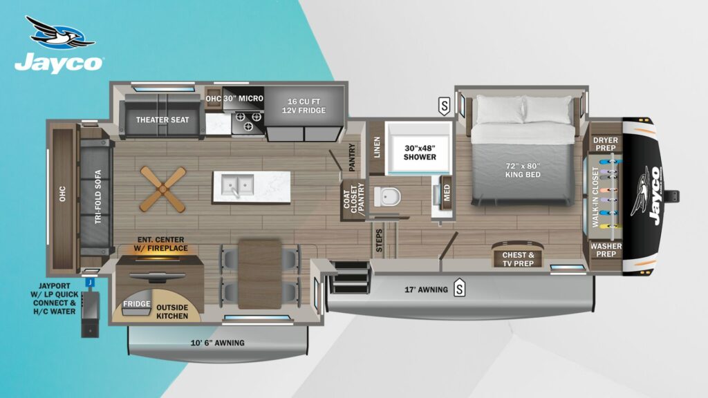 Jayco Eagle 317RLOK Floorplan