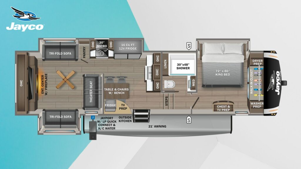 Jayco Eagle 335RDOK Floorplan