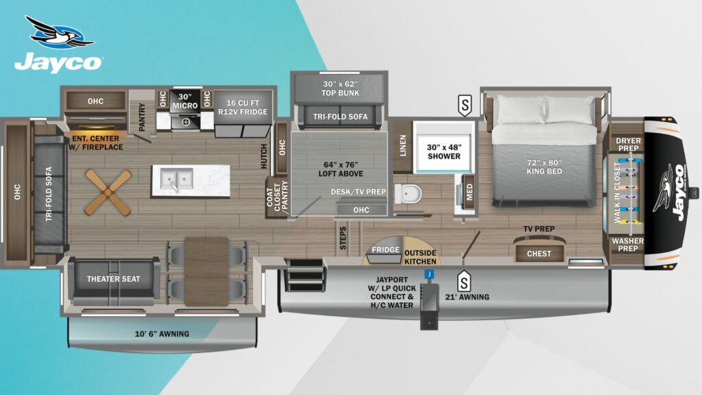 Jayco Eagle 355MBQS Floorplan