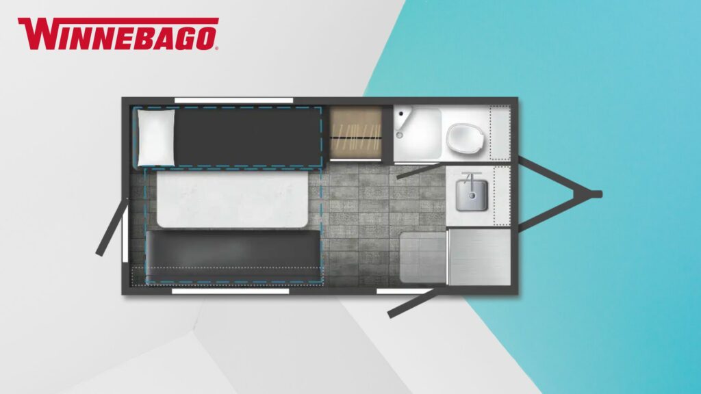 Floorplan of the Winnebago Hike 100 H1316TB