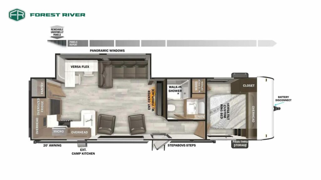 Floorplan of the Forest River Salem 27RK Travel Trailer