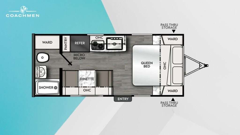 Floorplan of the Coachmen Apex Nano 187RB